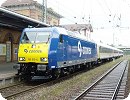 [Connex 185 515 mit Energiemeßfahrt im Bahnhof Villingen]