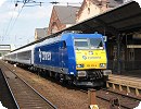 [Connex-Testfahrt mit 185 515 im Bahnhof Gießen]