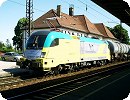 [KEG-Dispolok ES 64 U2-025 in neuem Outfit in Großkorbetha]