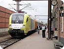 [Dispolok ES 64 U2-028 ist mit einem FLEX-Zug in Padborg angekommen ...]