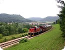 [HzL V124 während ihrer Lastprobefahrt auf der Burladinger Steige]