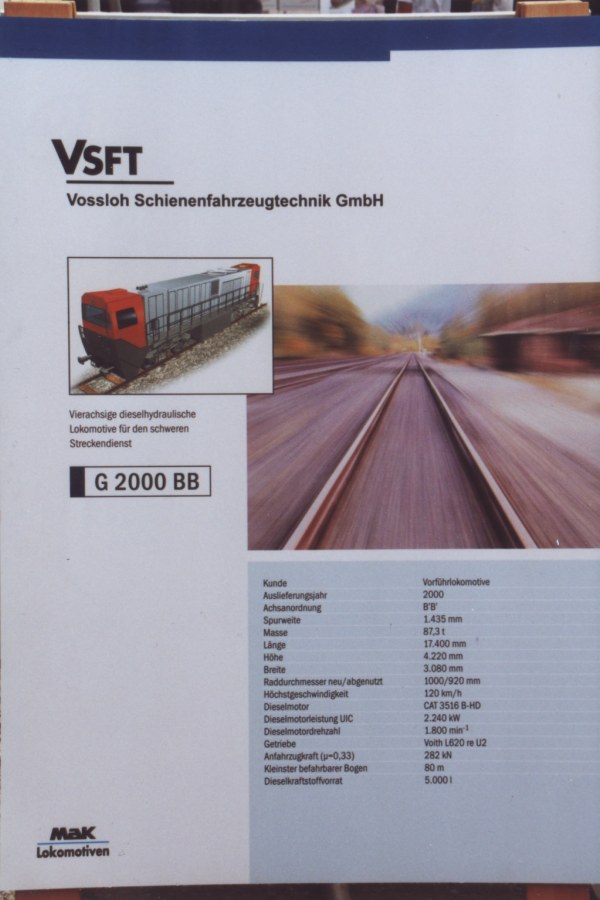 [Schautafel G 2000 BB auf der Innotrans 2000]