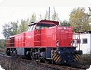 [Die im Holzverkehr eingesetzte MWB V1701 pausiert am 28.10. in Ludwigslust]