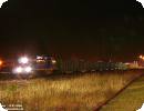[Der beladene Ganzzug nach Wismar steht in Torgelow bereit]