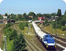 [SG V100 001 auf der Fahrt vom Lübecker Hafenbahnhof ...]