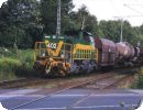 [DE 402 im September 2000 mit einem Torpedozug in Dortmund Lindenhorst]