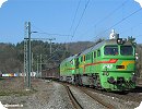 [WAB 28 und 30 fahren mit dem Lokzug in den Bahnhof Singen ein]